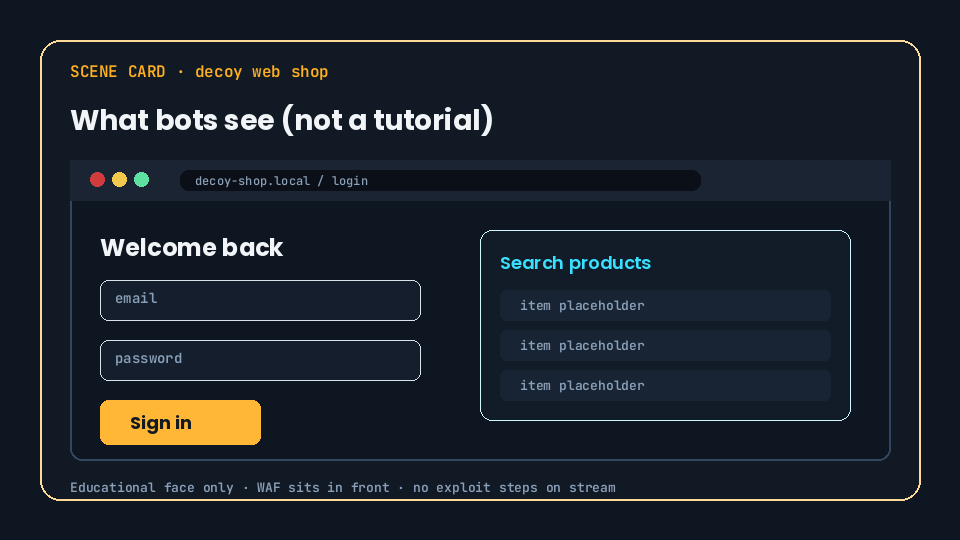 Juice Shop scene: login and search surface behind ModSecurity CRS